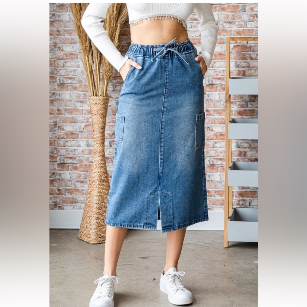 24 Fabulous Cargo Pocket Denim Long Skirt